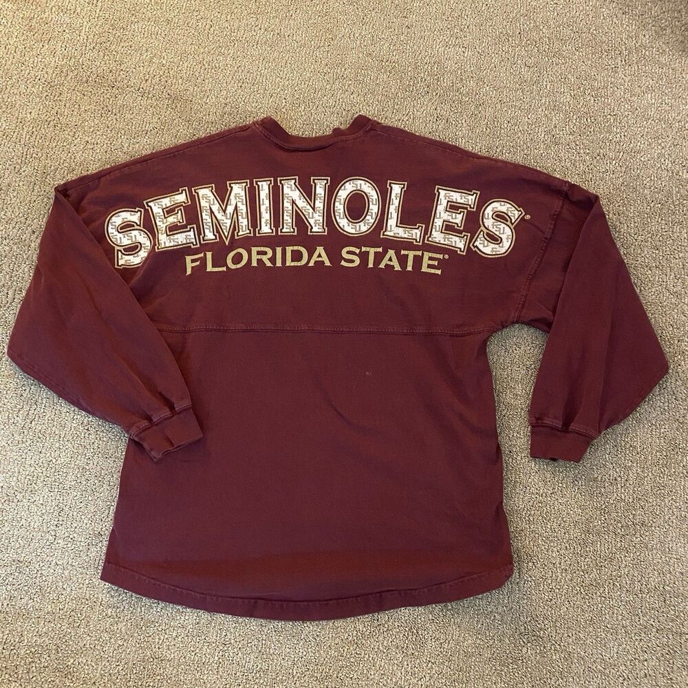 Spirit Jersey Florida State Seminoles FSU Garnet Long Sleeve Small Made in USA